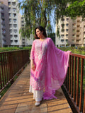 Fuchsia Pink Georgette Kurti Set