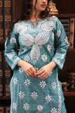 Ice blue chikankari kurta with pant