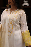 yellow-white mul kurta