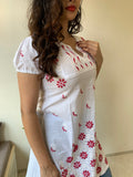 shine white chikankari short kurta