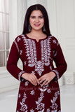 Sufi Modal Maroon Palazzo Set