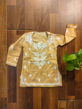 Chikoo Yellow Chikankari Kids Kurta