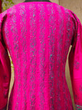 Flamingo chanderi silk anarkali