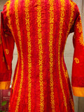 Tulip red cotton anarkali