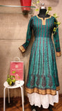 English green chanderi silk anarkali