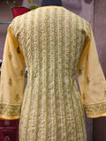 Butter yellow cotton anarkalli