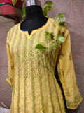 Butter yellow cotton anarkalli