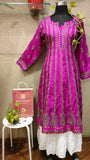 Magenta cotton chanderi anarkali