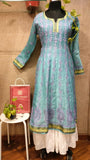 Powder blue chanderi silk anarkali