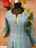 Powder blue chanderi silk anarkali