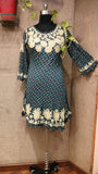 Blue phool cotton mul dress