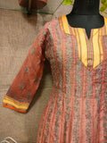 Earth chanderi silk anarkali