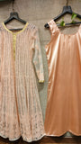 Rose peach net anarkali