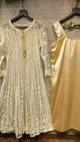 Rose gold net anarkali