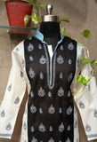 B-W-Blue center panel kurta