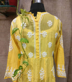 Saavan-yellow mul  anarkali