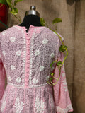 Saavan-light pink mul anarkali