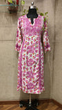 Cherry mul printed pink dress