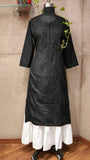 B-B black cotton mul kurta