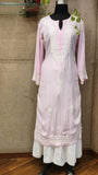 Baby pink modal 3D work kurta