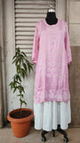 Baby pink SoftSilk Chikankari  Charm kurta