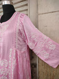 Baby pink SoftSilk Chikankari  Charm kurta