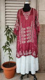 Classic Maroon SoftSilk Chikankari Charm kurta