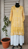 Sun Yellow SoftSilk Chikankari Charm kurta