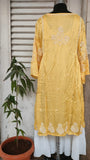 Sun Yellow SoftSilk Chikankari Charm kurta