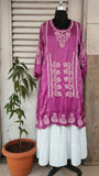 Mystic Magenta SoftSilk Chikankari Charm kurta