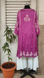 Mystic Magenta SoftSilk Chikankari Charm kurta