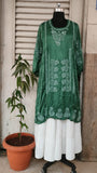 Bottle green SoftSilk Chikankari Charm kurta