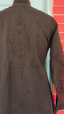 Dark black cotton chikankari