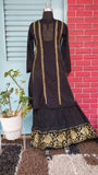 Dark black cotton chikankari