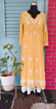 Lemon yellow A- line dress