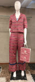 Red Ikat Print  Cotton Co-ord set