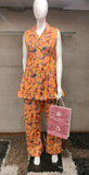 Orange Printed Cotton Co-ord Set