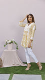 Beige Muslin Silk Short Kurti