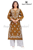 Mehr Golden Polka Dot Cotton Kurti