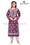 Mehr Puple Polka Dot Cotton Kurti