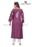 Mehr Puple Polka Dot Cotton Kurti