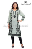 Baby Green Raw Silk Kashmiri Kurta