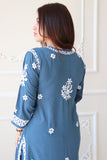 Blue Muslin Cotton Kurti