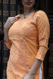 Narangi Banaras Cotton Kurta