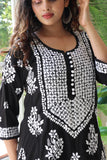 Black Muslin Cotton Kurta