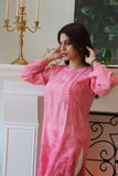 Red and Rose Pink Shade Muslin Mukaish Kurta