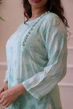 Sea Green Muslin Mukaish Kurta