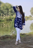 Deep Blue Muslin Silk Short Kurta