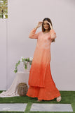 Roshni Georgette Straight Kurta Set Orange Shaded