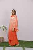 Roshni Georgette Straight Kurta Set Orange Shaded